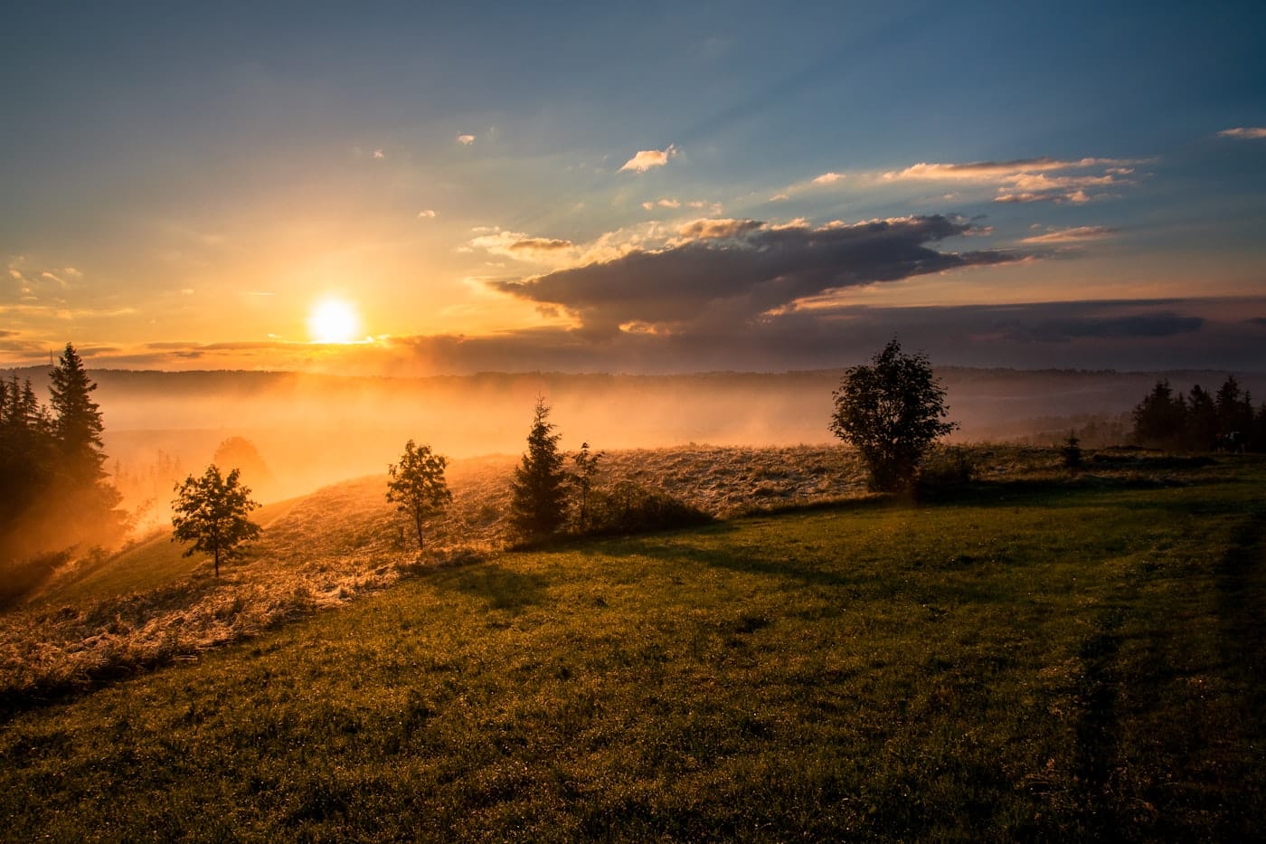 Ciel au lever du jour, lumière douce